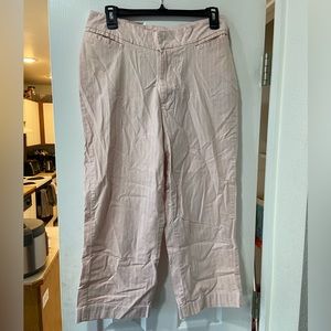 Blush Pink Cropped Striped Pants